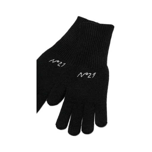 N°21 Kids Logo Embroidered Knit Gloves