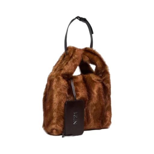 N°21 Kids Faux-Fur Logo Detailed Shoulder Bag