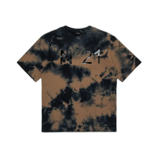 N°21 Kids Tie-Dye Printed Oversized T-Shirt