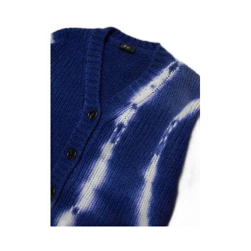 N°21 Kids Tie-Dye Effect V-Neck Cardigan