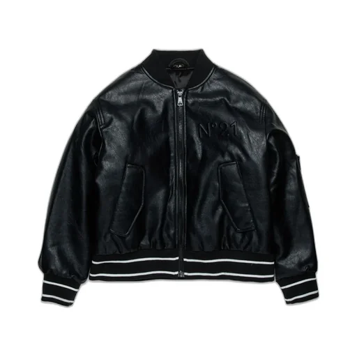 N°21 Kids Logo Embossed Bomber Jacket