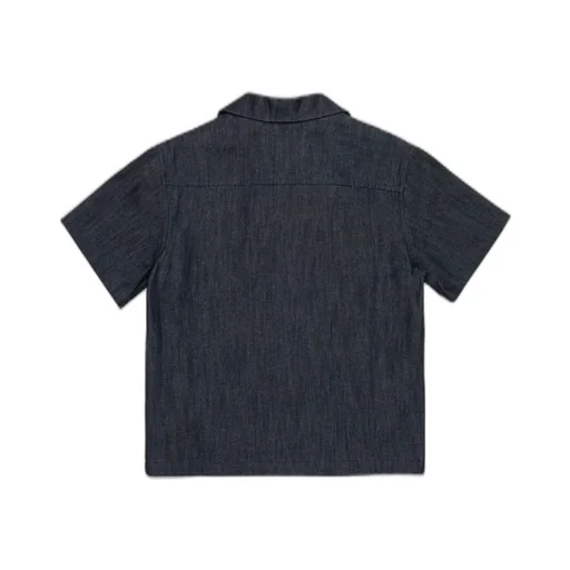 N°21 Kids Short-Sleeved Denim Bowling Shirt
