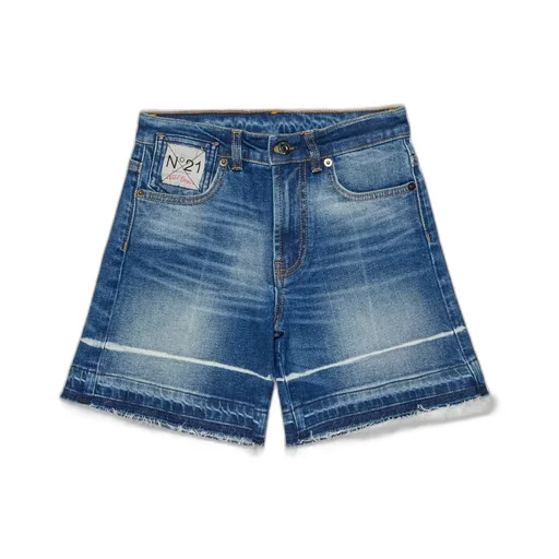 N°21 Kids Raw-Cut Denim Shorts