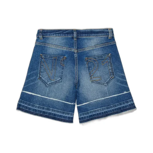 N°21 Kids Raw-Cut Denim Shorts