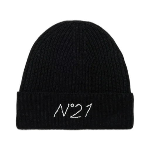 N°21 Kids Logo Embroidered Knit Beanie