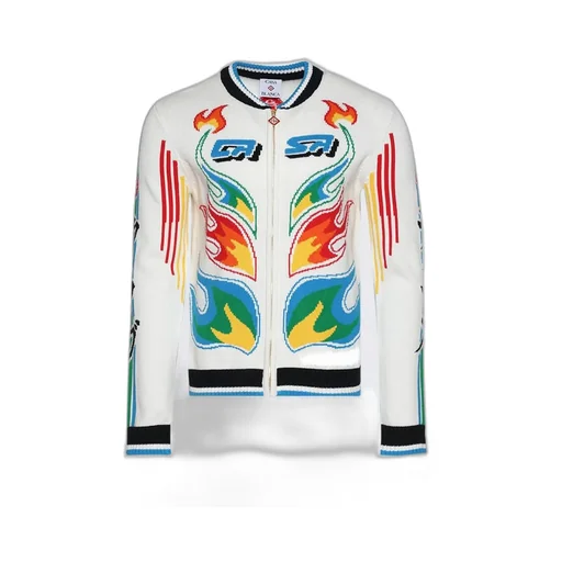Casablanca Flame Laurel Knit Casa Club Jacket