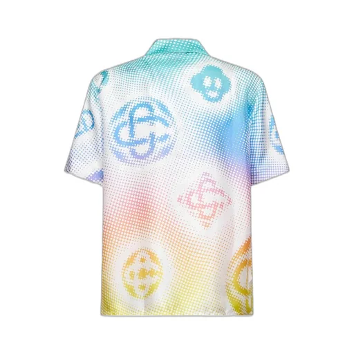 Casablanca Monogram Print Cuban Collar Shirt