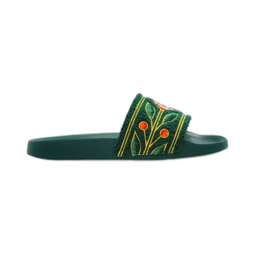 Casablanca Logo Detailed Terry Slides