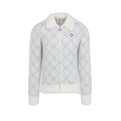 Casablanca Monogram Zip Up Cardigan
