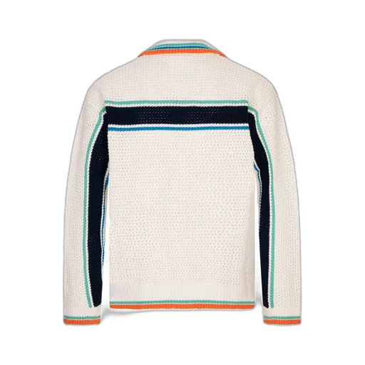 Casablanca Tennis Short-Sleeved Crochet Jacket