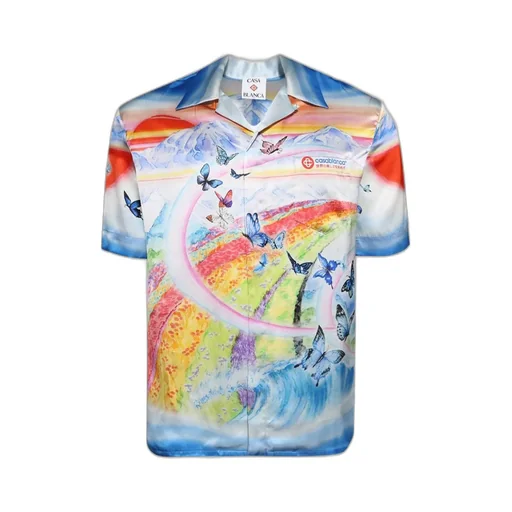 Casablanca Teacher Butterfly Landscape Satin Shirt