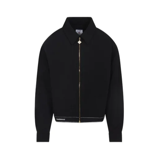 Casablanca Logo Detailed Zip-Up Jacket