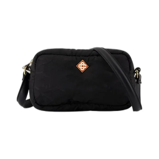 Casablanca Logo Plaque Zip-Up Crossbody Bag