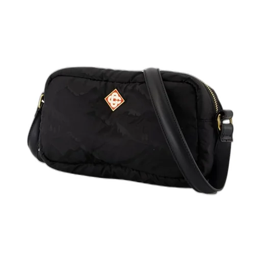 Casablanca Logo Plaque Zip-Up Crossbody Bag