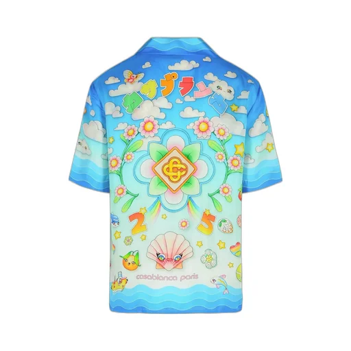 Casablanca Kawaii Motif Short Sleeve Twill Shirt