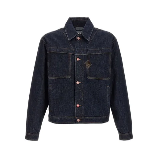Casablanca Logo Embroidered Buttoned Denim Jacket