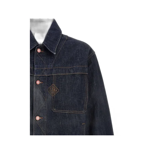 Casablanca Logo Embroidered Buttoned Denim Jacket