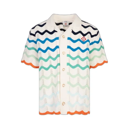 Casablanca Gradient Wave Crochet Shirt