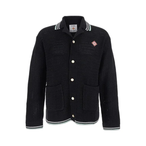 Casablanca Embroidered Crochet Long Sleeve Shirt