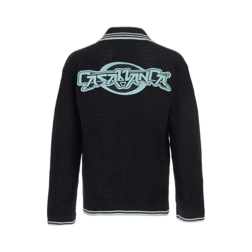Casablanca Embroidered Crochet Long Sleeve Shirt