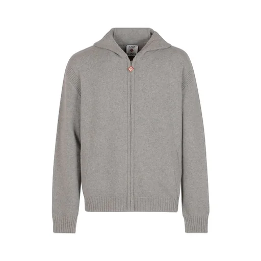 Casablanca Ribbed Knit Hooded Jacket