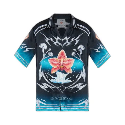Casablanca Cuban Collar Short-Sleeved Shirt