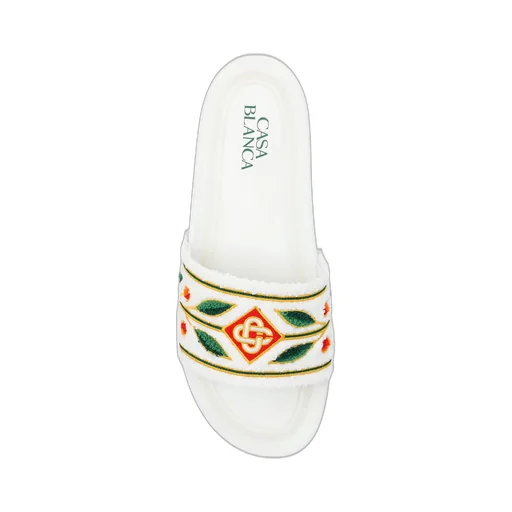Casablanca Logo Embroidered Terry Sliders