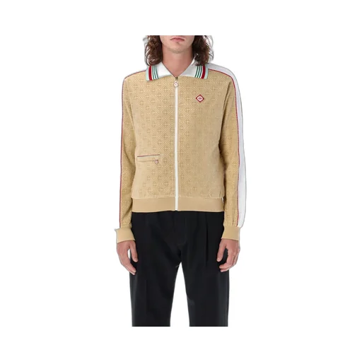 Casablanca Logo Patch Monogram-Jacquard Zip-Up Jacket