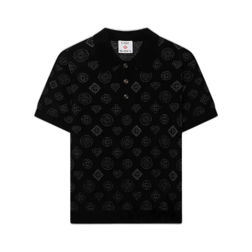 Casablanca Jacquard Monogram Polo Shirt