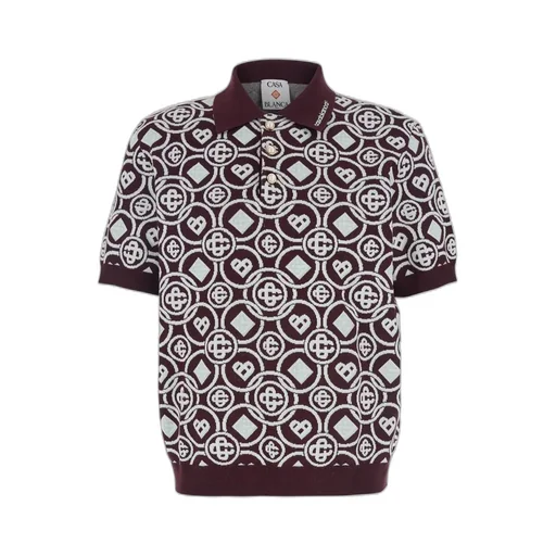 Casablanca Monogram Knit Polo Shirt