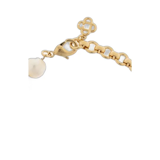 Casablanca Logo Plaque Pearl Bracelet