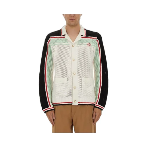 Casablanca Logo Patch Button-Down Knitted Shirt