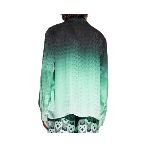 Casablanca Gradient Ping Pong Jacquard Long-Sleeved Satin Shirt