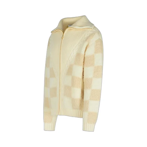 Casablanca Zip-Up Checked Cardigan