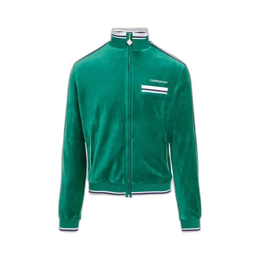 Casablanca Logo Embroidered Velvet Track Jacket