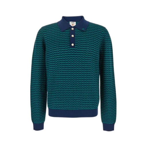 Casablanca Mini Wave Logo Embroidered Polo Shirt