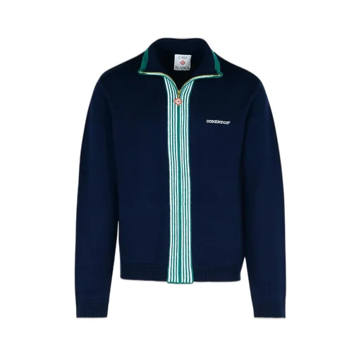 Casablanca Zip-Up Stripe Detailed Sweatshirt