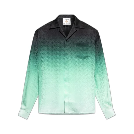 Casablanca Gradient Ping Pong Jacquard Long-Sleeved Satin Shirt