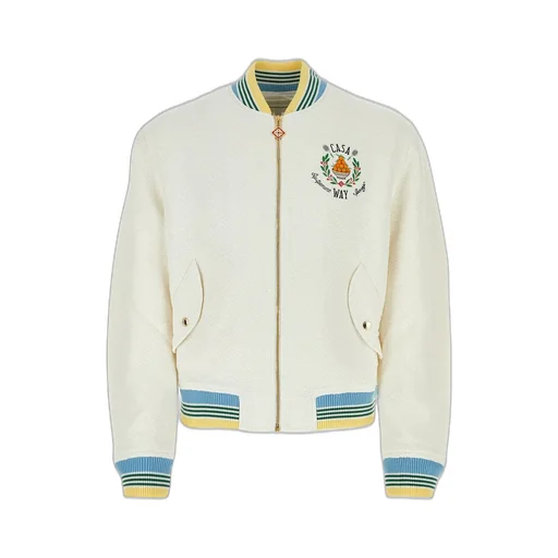 Casablanca Trophy Orange Zipped Bomber Jacket