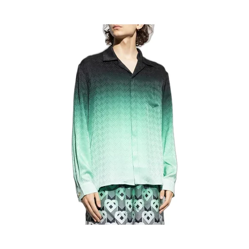 Casablanca Gradient Ping Pong Jacquard Long-Sleeved Satin Shirt