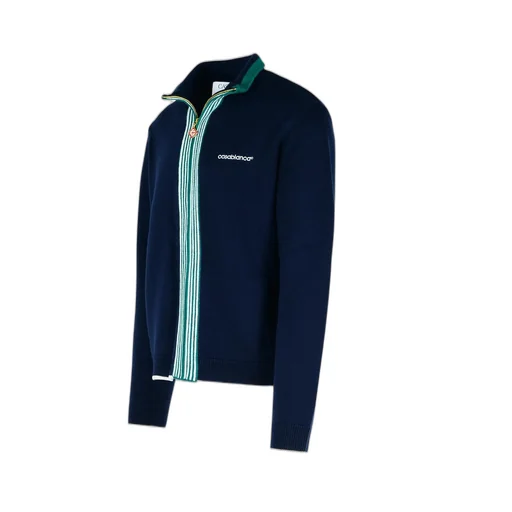 Casablanca Zip-Up Stripe Detailed Sweatshirt