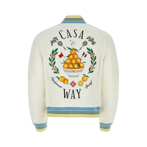 Casablanca Trophy Orange Zipped Bomber Jacket