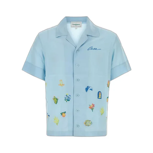 Casablanca Casa Icons Embroidered Satin Shirt