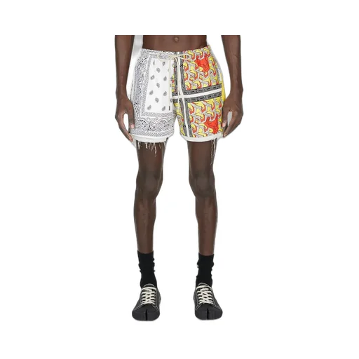 Children Of The Discordance X Yagi Bandana Printed Raw-Cut Edge Shorts