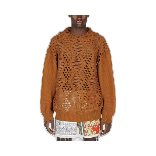 Children Of The Discordance Open-Knit Hooded Jumper