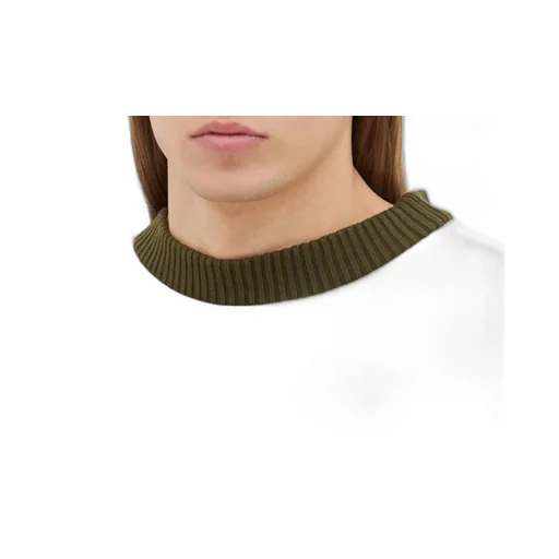 Charlie Constantinou Panelled Waffle Scarf Embellished Top