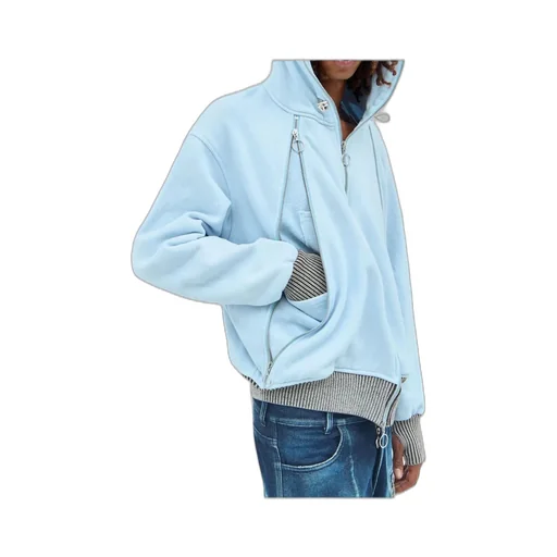 Charlie Constantinou Zip Hybrid Jersey Hooded Sweatshirt