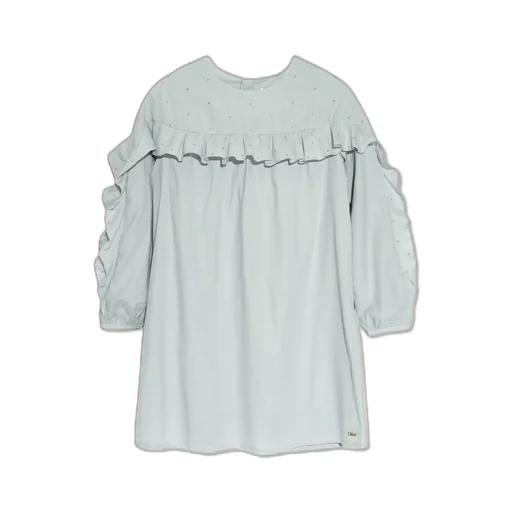 Chloé Kids Ruffled Sequin Embellished Dress
