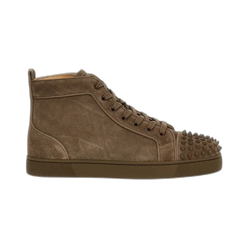 Christian Louboutin Lou Spikes Embellished Mid-Top Sneakers