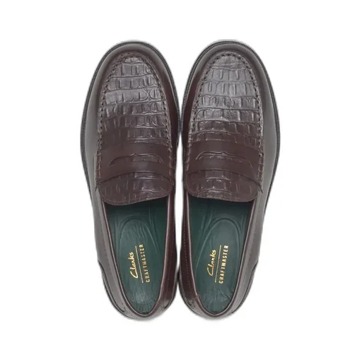 Clarks Craft James Croc-Effect Loafers